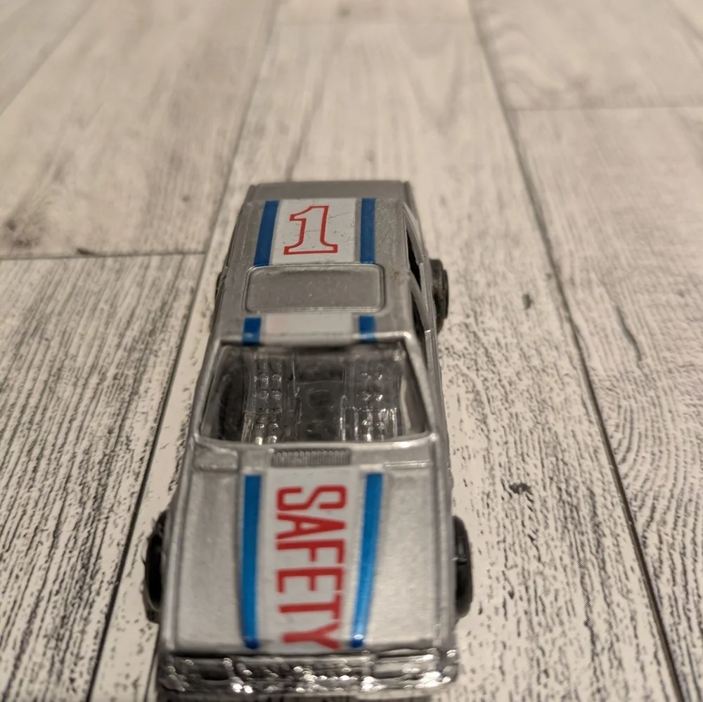 Die-Cast Silver Toy Car - Safety Decal Kids Toy